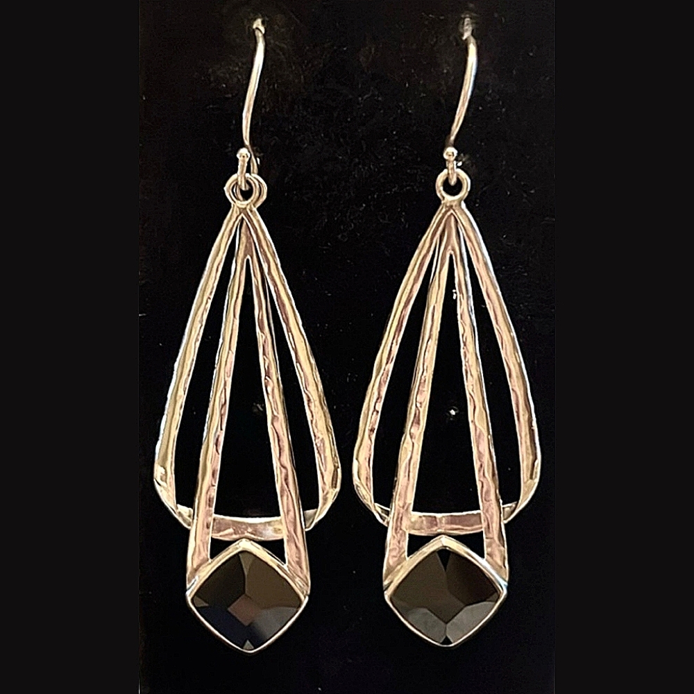 ✨️FIRM✨️ Silpada 925 Sterling Silver and Onyx Earrings W2959 - Picture 2 of 6